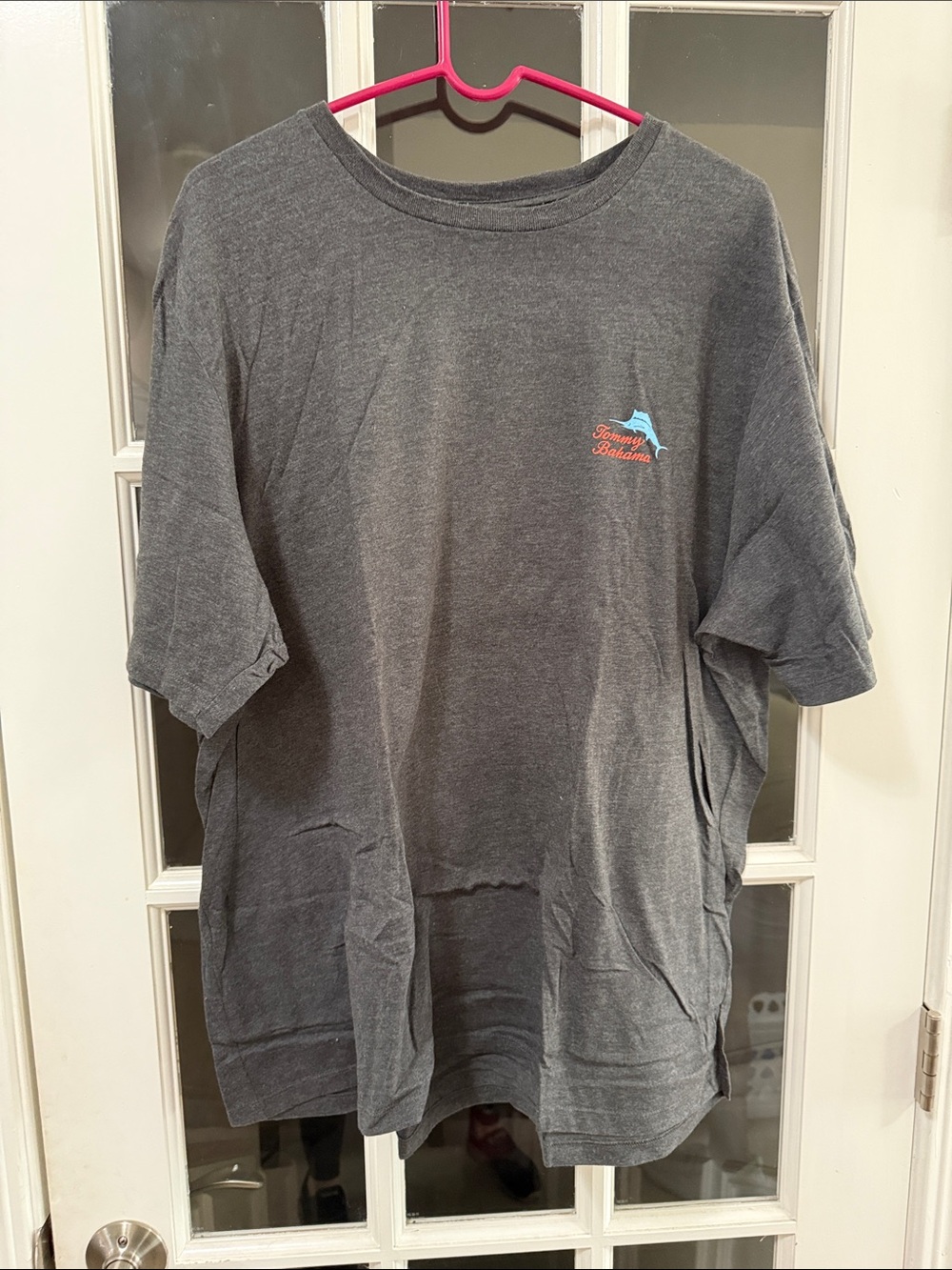 Tommy Bahama Charcoal Short-Sleeve Tee with Small Marlin Logo